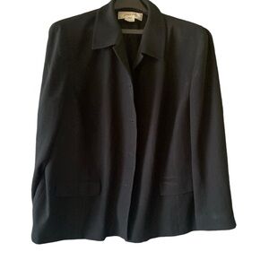 Jones & Co BLACK Rayon Rib BlazerJacket Size 20W WOMENS Button Lined VINTAGE USA